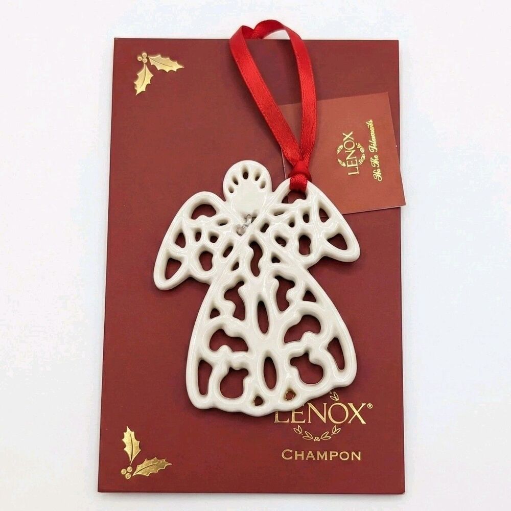 Lenox Religious Angel Charm Gift Tag Christmas Ornament Keepsake 2.5" In